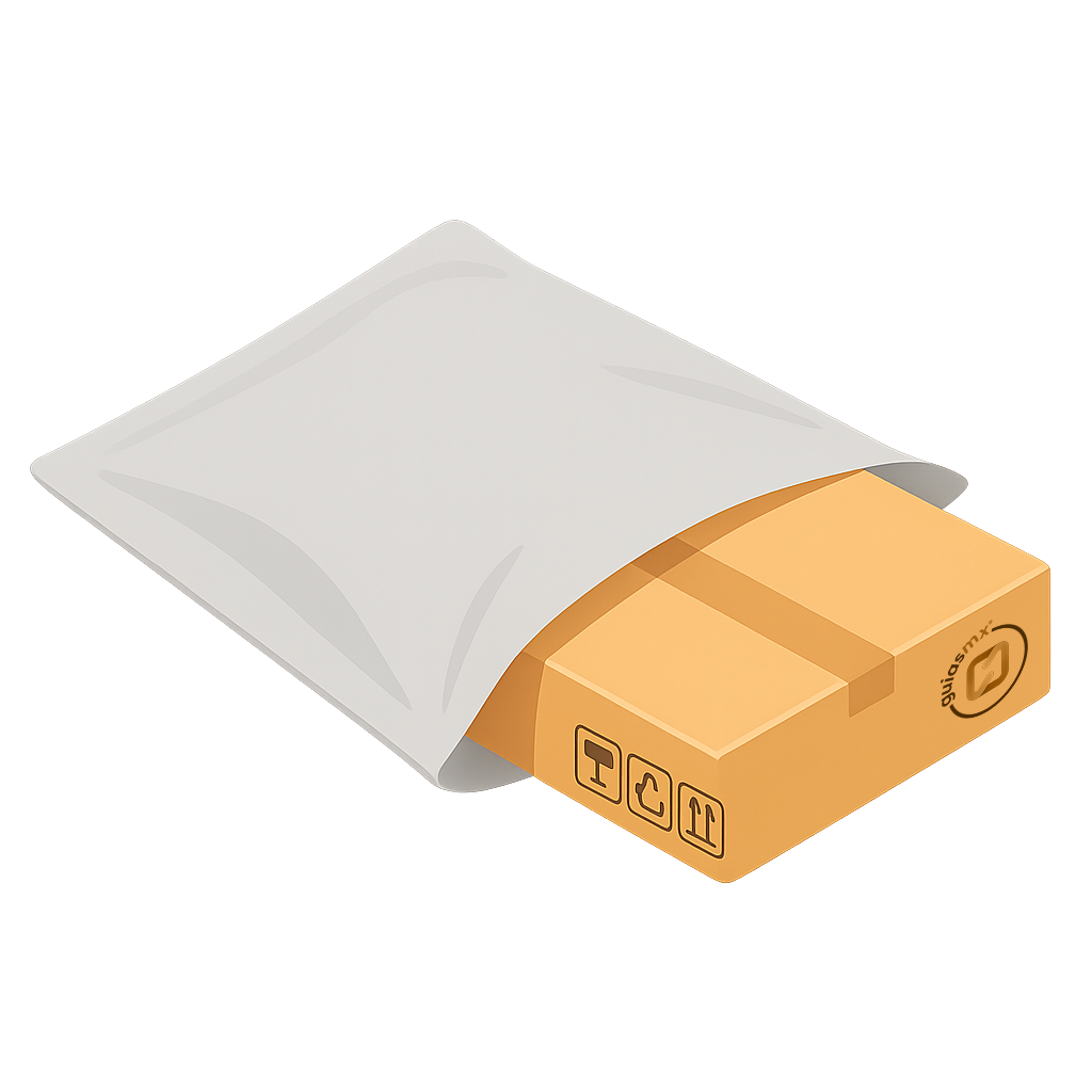 Caja envuelta en bolsa incorrectamente